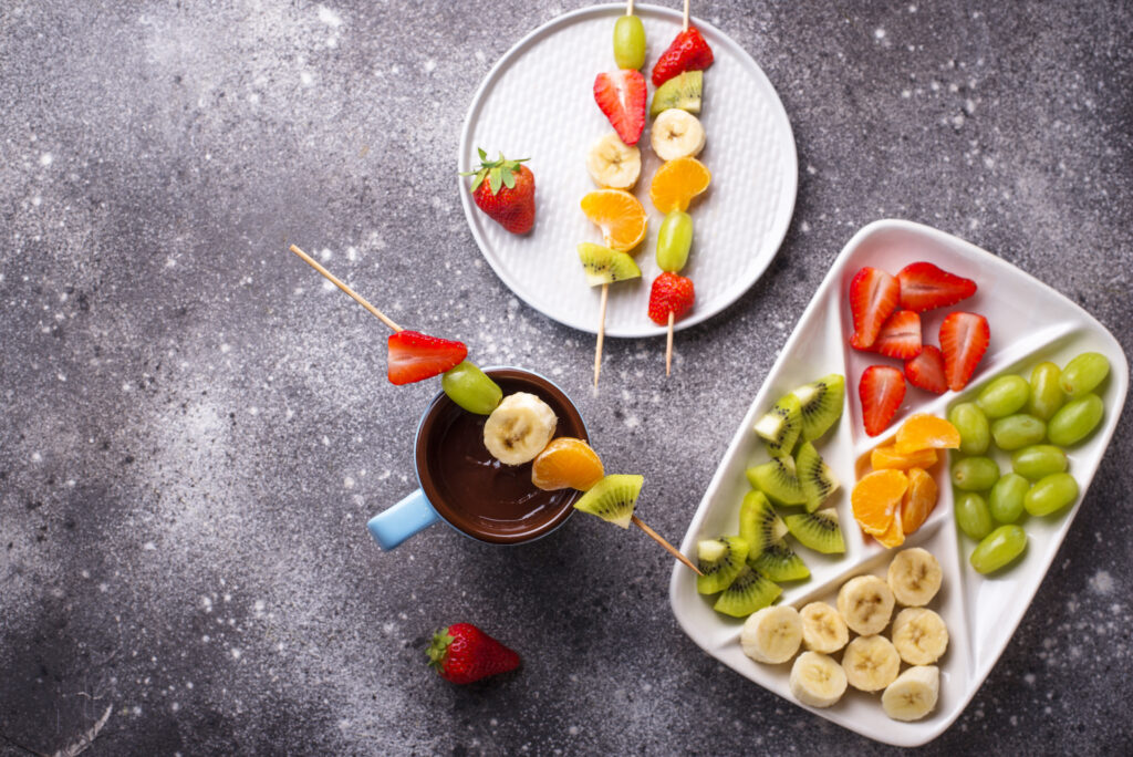 Fruit Kabobs and Yogurt Dip