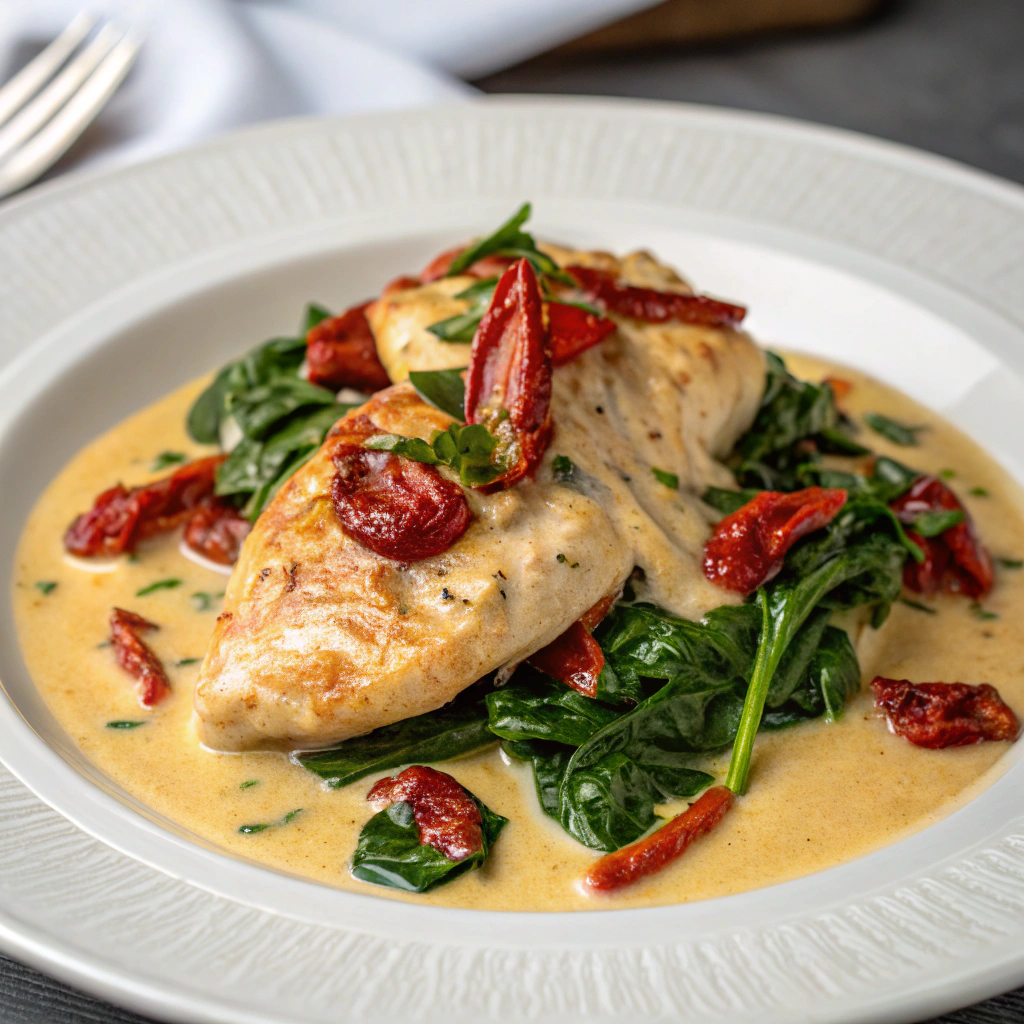 creamy tuscan chicken dinner