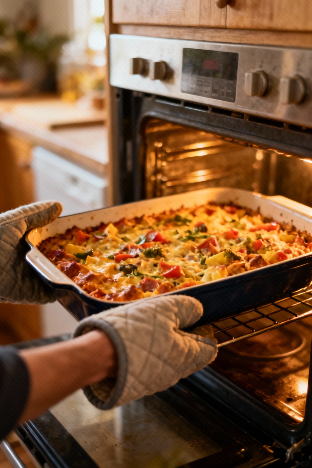 Delicious casserole fresh from the oven