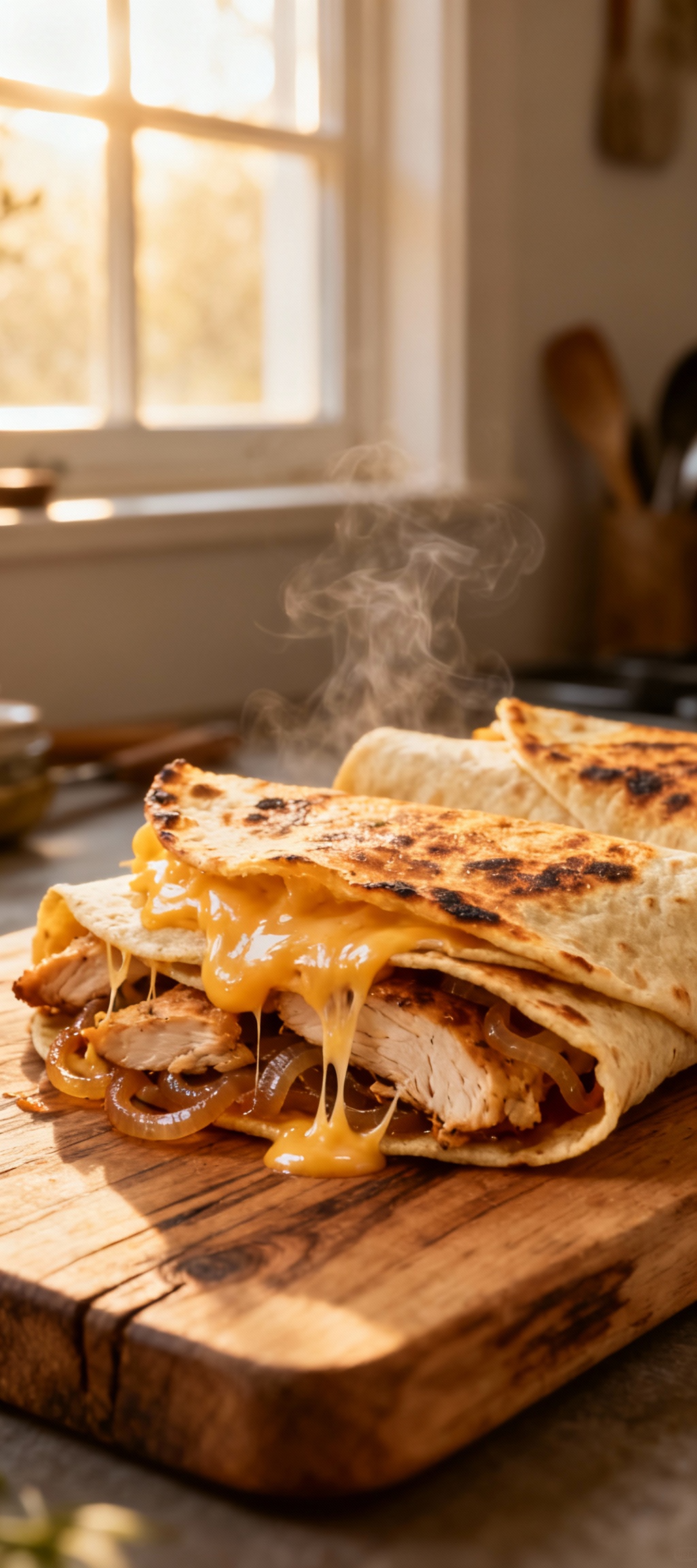 Garlic Cheese Chicken Wraps