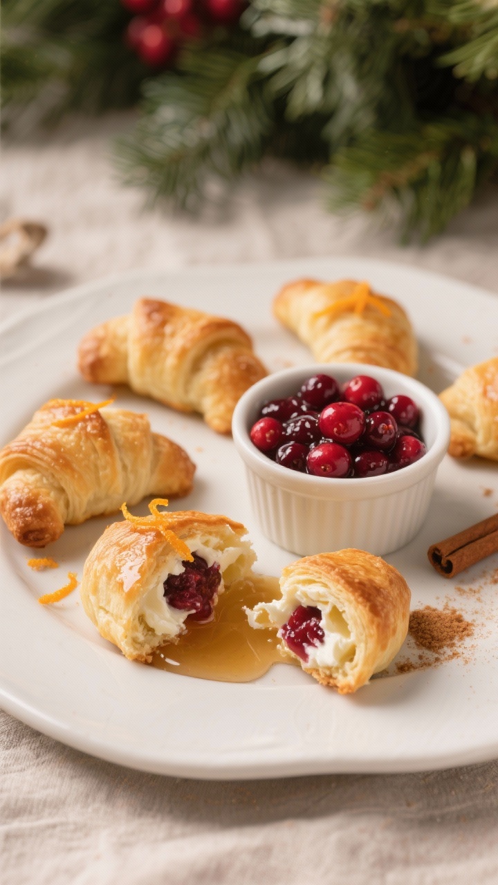 Close-up detail of a plated final presentation: warm Crescent Bites arranged on a matte white platte